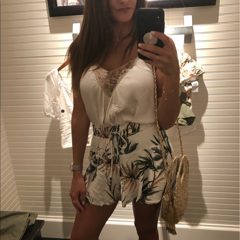 Tropical print skort